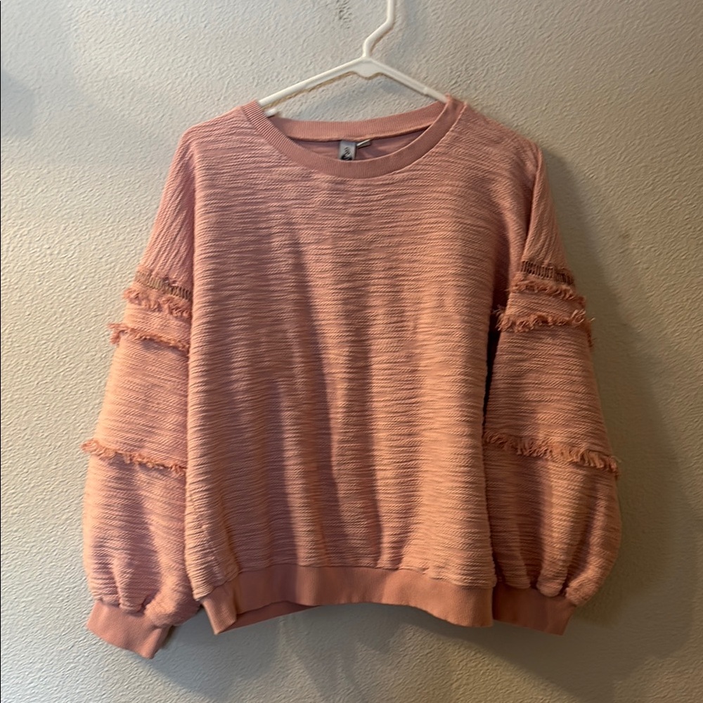 Grace + Karin Pink Puff Sleeve Sweatshirt